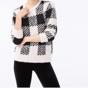 NEW J. Crew bouclé buffalo check sweater crew neck